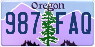 OR license plate 987FAQ