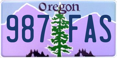 OR license plate 987FAS