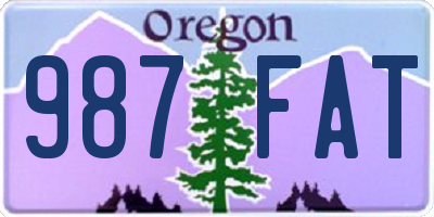 OR license plate 987FAT