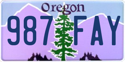 OR license plate 987FAY