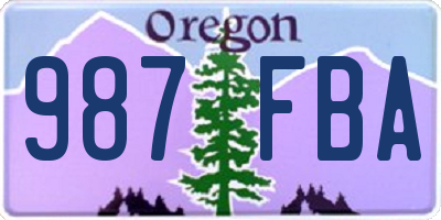 OR license plate 987FBA