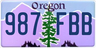 OR license plate 987FBB