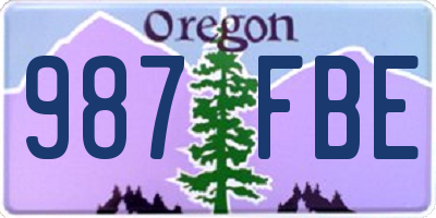 OR license plate 987FBE
