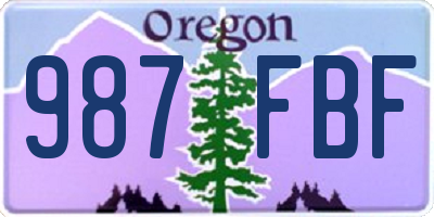 OR license plate 987FBF