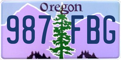 OR license plate 987FBG