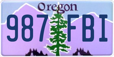 OR license plate 987FBI