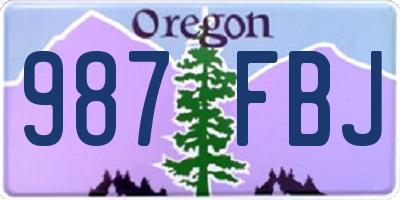 OR license plate 987FBJ