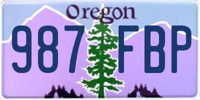 OR license plate 987FBP