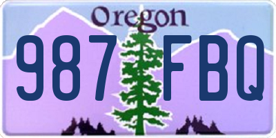 OR license plate 987FBQ