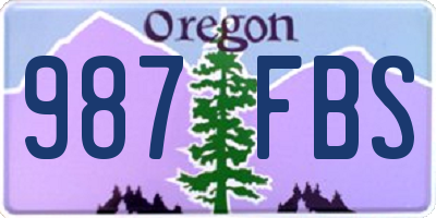 OR license plate 987FBS