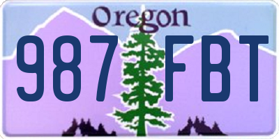 OR license plate 987FBT