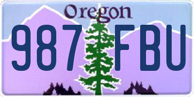 OR license plate 987FBU