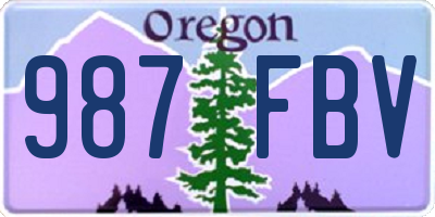 OR license plate 987FBV