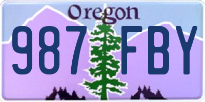 OR license plate 987FBY