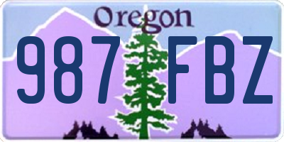 OR license plate 987FBZ