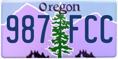 OR license plate 987FCC