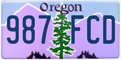 OR license plate 987FCD