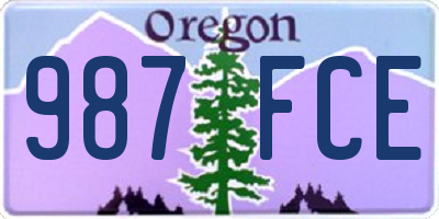 OR license plate 987FCE