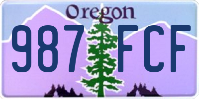 OR license plate 987FCF