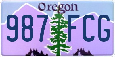 OR license plate 987FCG