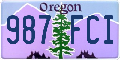 OR license plate 987FCI