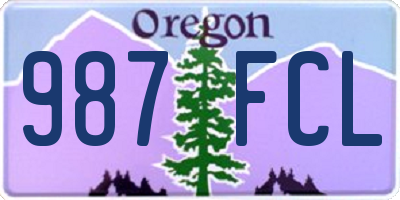 OR license plate 987FCL