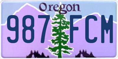 OR license plate 987FCM