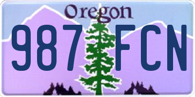 OR license plate 987FCN