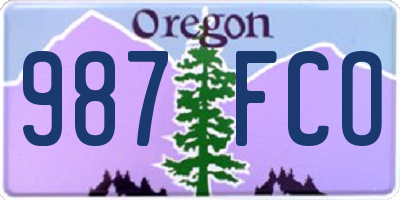 OR license plate 987FCO