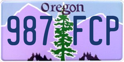 OR license plate 987FCP