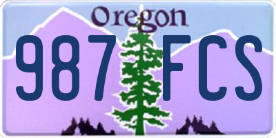 OR license plate 987FCS