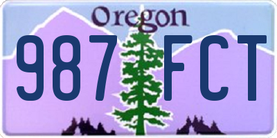 OR license plate 987FCT
