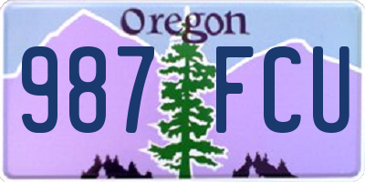 OR license plate 987FCU