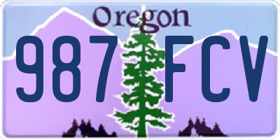 OR license plate 987FCV