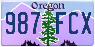 OR license plate 987FCX