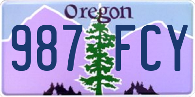 OR license plate 987FCY