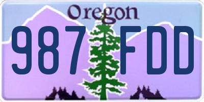 OR license plate 987FDD