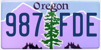 OR license plate 987FDE