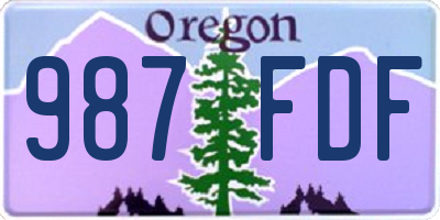 OR license plate 987FDF