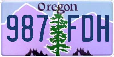 OR license plate 987FDH
