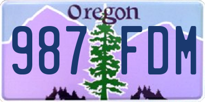 OR license plate 987FDM