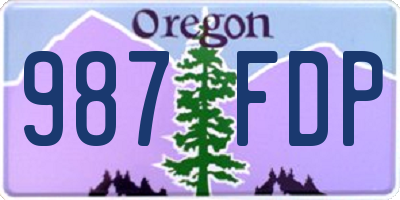 OR license plate 987FDP
