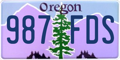 OR license plate 987FDS
