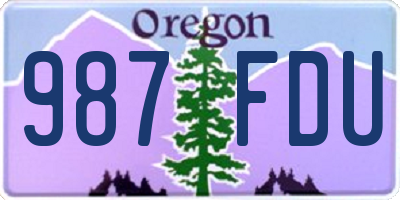 OR license plate 987FDU