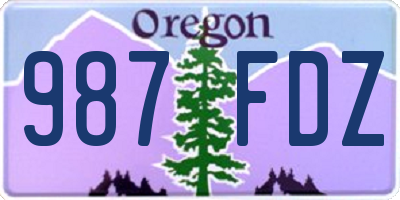 OR license plate 987FDZ
