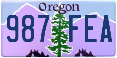 OR license plate 987FEA