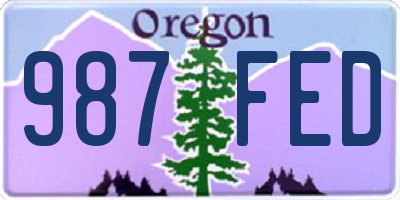 OR license plate 987FED