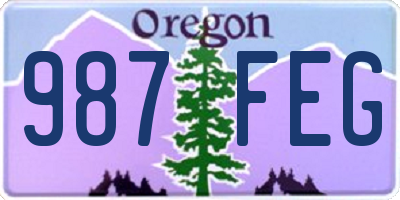 OR license plate 987FEG