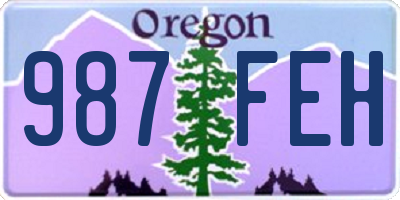 OR license plate 987FEH