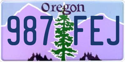 OR license plate 987FEJ